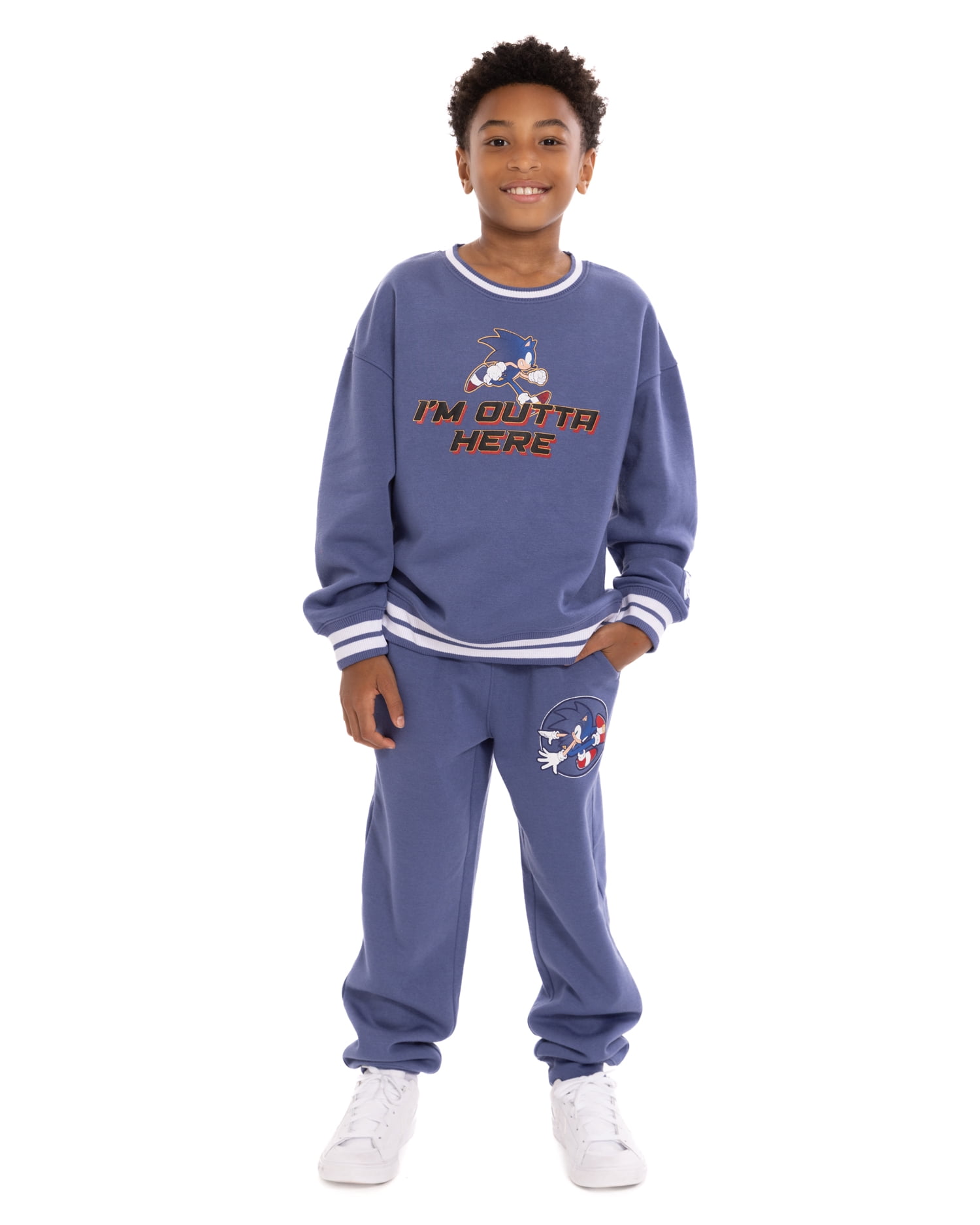 Sonic the Hedgehog Boys Crewneck Sweatshirt with Jogger Pants, Sizes 4-16