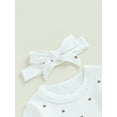 thumbnail image 6 of Nygoyerh Newborn Infant Girls Casual Outfit Heart Print Long Sleeve Crew Neck Romper with Long Pants and Headband Baby Clothing for 3M 6M 12M 18M, 6 of 8