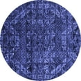 thumbnail image 1 of Ahgly Company Indoor Round Abstract Blue Modern Area Rugs, 7' Round, 1 of 4