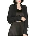 thumbnail image 2 of Nfurl Cropped Cardigans for Women Bolero Shrug Hollow Out Crochet Cardigan Lightweight Long Sleeve Open Front Kint Cardigans Black Free Size, 2 of 5