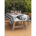 thumbnail image 3 of Outdoor Tablecloth with Umbrella Hole for Patio/Picnic/Party/Camping, Navy Blue Rooster Waterproof Table Cloth Rectangle Table Cover Washable, Vintage Farmhouse Black Plaid (52"x 70"), 3 of 8