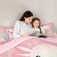 thumbnail image 5 of Feelyou Cute Pink Axolotl Twin Bedding Sets 7-Piece for Child, Cartoon Ocean Animal Bedding Comforter Set, Dreamy Fairy Tale Reversible Sheet Sets, Breathable Home Decor, 5 of 9