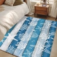 thumbnail image 4 of 2.7'x5' Area Rugs, Blue Coastal Beach Indoor Outdoor Area Rug for Living Room Bedroom, Nautical Starfish Coral Vintage Wooden Washable Bathroom Rugs Kitchen Floor Carpet Mats Home Decor Aesthetic, 4 of 8