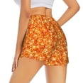 thumbnail image 3 of Bixox Women's Orange Glitter pattern 2 in 1 Running Shorts - Lightweight Athletic Workout Gym Yoga Shorts Liner with Pockets - XX-Large, 3 of 7