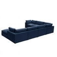 thumbnail image 4 of Kaelynn Corner Sofa Navy Blue Linen Upholstered with Ottoman, 4 of 8