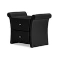 thumbnail image 2 of Baxton Studio Victoria Matte Black PU Leather 2 Storage Drawers Nightstand Bedside Table, 2 of 3