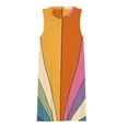 thumbnail image 3 of 70s Retro Gallery Spring Summer Dresses for Women Fashion T-shirt Dress Casual Sleeveless Loose Sundress with Pockets, 3 of 5