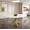 43-59" White,Gold 01, variant on Ciphrias Extendable Round Dining Table 43-59 Inch, Marble Veneer Top with Storage Shelf Gold Metal Frame for Dining Room Kitchen
