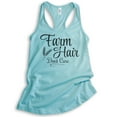 thumbnail image 1 of Farm Hair Don't Care Tank Top, Ladies Racerback Tank Top, Farm Girl Tank, Cancun, X-Large, 1 of 3