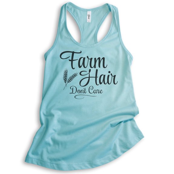 Farm Hair Don't Care Tank Top, Ladies Racerback Tank Top, Farm Girl Tank, Cancun, X-Large