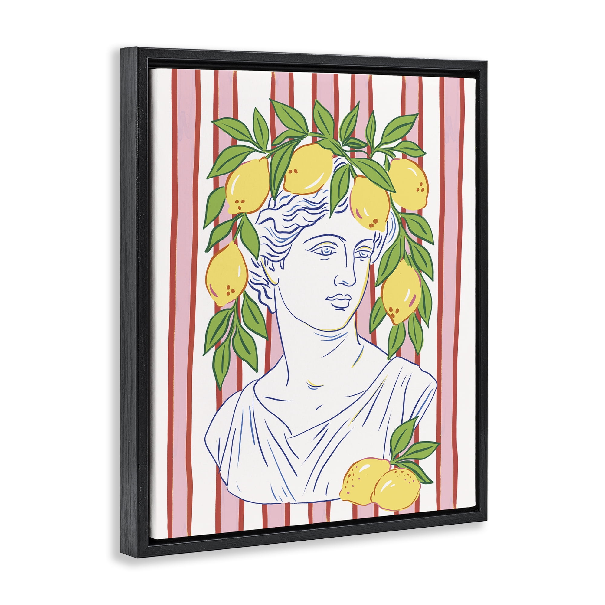 Stupell Industries La Limona Sculpture Face Black Framed Floater Canvas Wall Art, design by Radhika Modi