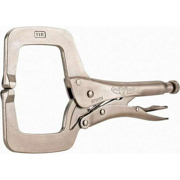 Irwin 11R Vise-Grip 11" C-Clamp Regular Tip Locking Pliers, 3-3/8" Jaw Opening