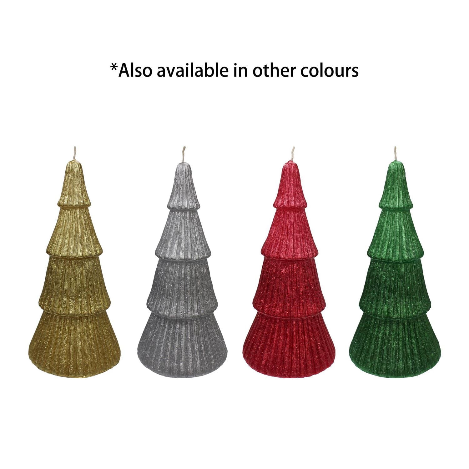 7.25" Metallic Christmas Tree Candle