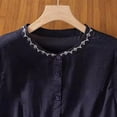thumbnail image 5 of Linen Tops for Women, Yigetop Tank Top for Women Solid Color Sleeveless Blouse Summer Cotton Linen Shirts Casual Round Neck Basic Top Cotton Boho Tops for Women Navy L, 5 of 8