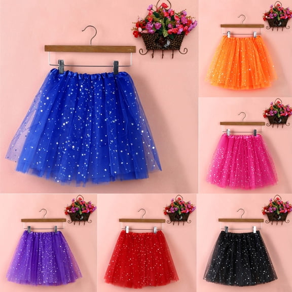 BiZtdJrK Tutu for Women Trendy Sparkly Sequins Star Tulle Tutu Skirts Princess Ballet Dance Dress 2025 Party Costume Warehouse Sales Today Red