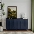thumbnail image 2 of Lunale 59.84" Modern Lacquered Storage Cabinet with 4 Doors, Sideboard Buffet Cabinet for Living Room, Kitchen, Blue, 2 of 7