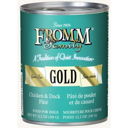 Fromm Family Gold Grain-Free Chicken & Duck Pate Wet Dog Food, 12.2 oz cans (Pack of 12)