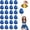 blue, variant on 24 Pcs Cheerleading poms,pom poms Cheerleading with Finger for Rooters Cheering Squad Team Spirit Sports (Blue Gold)