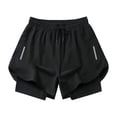 thumbnail image 2 of sunsanly Men Swim Shorts Slim Fit Double Layers Quick Dry Conservative Breathable Swimming Drawstring Elastic Waist Swimming Trunks Water Sports Jogging Shorts, 2 of 8
