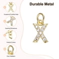thumbnail image 2 of Uxcell 8 Pack 0.1" Encanto de letra de strass completo para pulseras/diademas DIY Dorado, 2 of 6