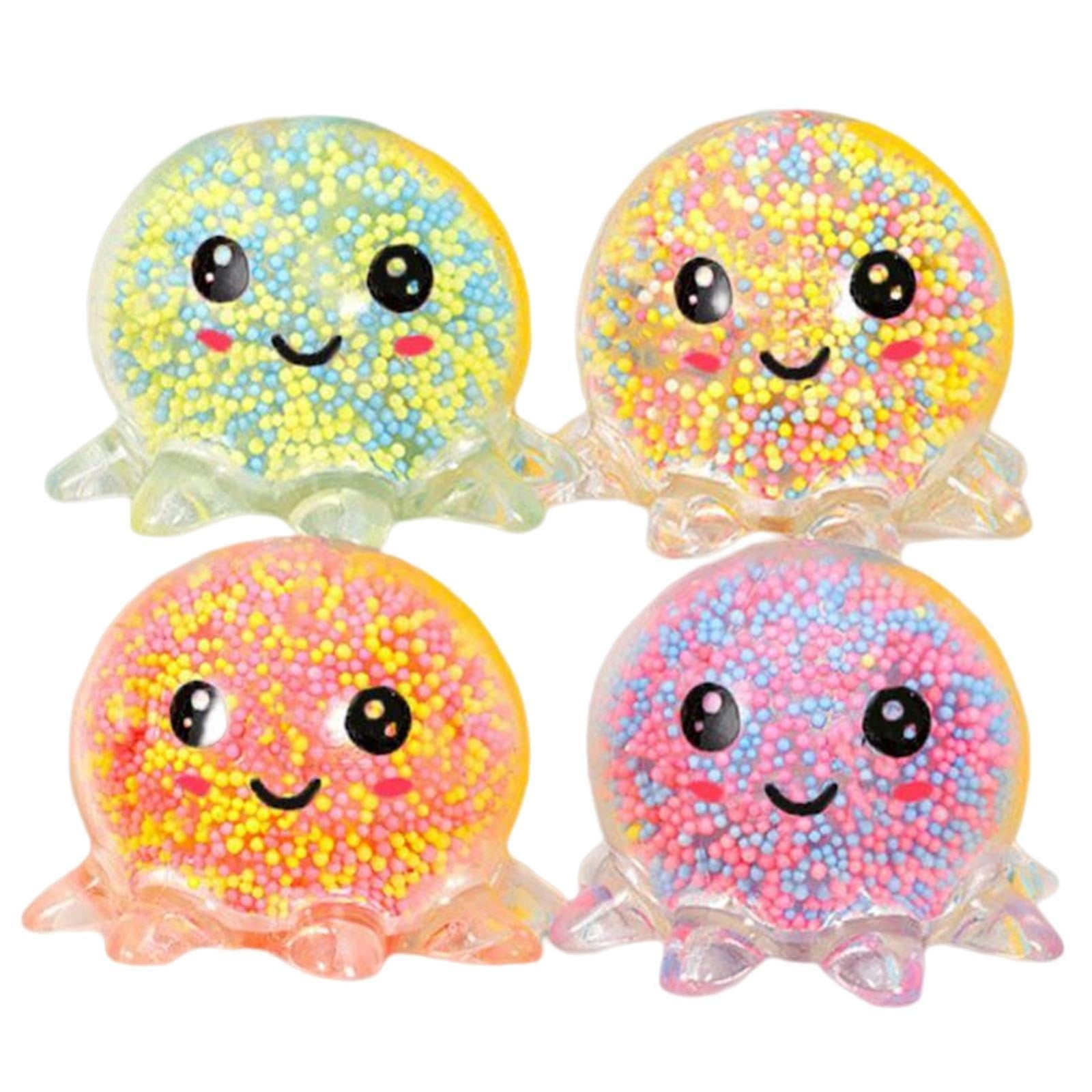 Crystal Squishy Octopus Squeeze Toys: Animals Octopus Stress Relief Stress Ball, Cute Clear Octopus Soft Sticky Toys, Fidget Toys, Birthday Office Party Favors for Adults, Random Color