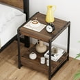 thumbnail image 5 of Large Square Farmhouse Wood Storage End Table with 2 Tier Shelf- Modern Metal Frame Bed Couch Sofa Side Table/Nightstand，Accent Furniture for Living Room Bedroom, Easy Assembly, 5 of 9