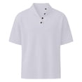 thumbnail image 4 of Men's Textured Shirts Short Sleeve Loose Fit Casual Button T-Shirt Summer Collared Golf Shirt 2026 Summer, 4 of 6