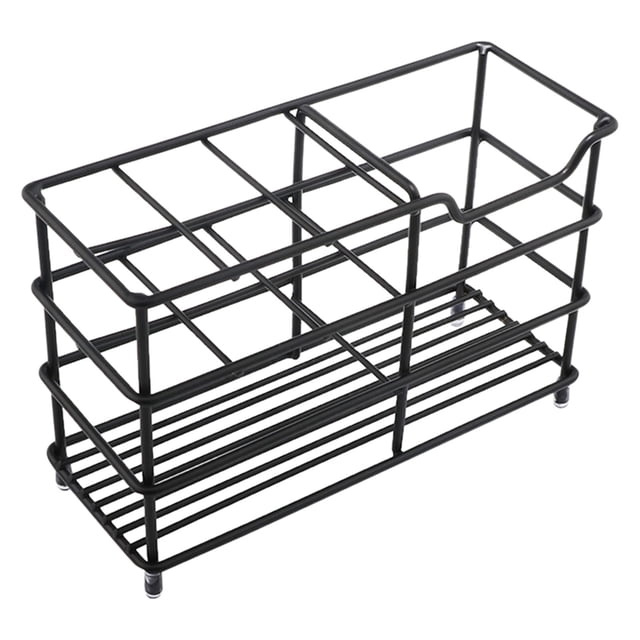 TIELUTT Slots Stainless Steel Bathroom Toothbrush Holder Silver Toothpaste Holder Stand Bathroom Accessories Towel Drying Rack Racks for Kitchen Storage Rolling Dish Rack Rolling Drying Rack