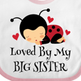 thumbnail image 4 of Inktastic Little Sister Ladybug Girls Baby Bib, 4 of 4