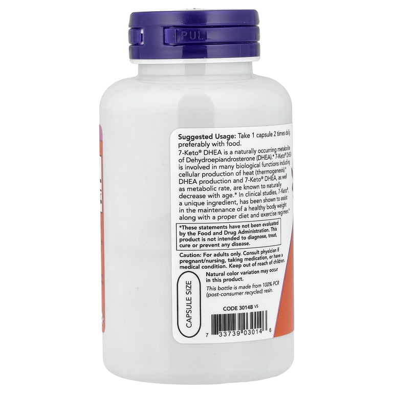 NOW Foods, 7-Keto, 100 mg, 120 Veggie Caps for Weight Management