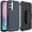 Blue, variant on For Samsung Galaxy A36 Rugged 2in1 Armor Combo Belt Clip Holster, Non-Slip Tough Hybrid lined Shockproof Case Cover, XPM Phone Case [Black / Black]