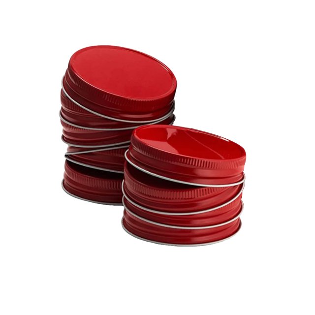 Naiovety 1 Juego de tapas de boca estándar, Material de hojalata ligero, tipo dividido, buen rendimiento de sellado, tapas de enlatado, diseño Almacenamiento y organización del hogar Rojo 86MM