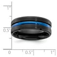 thumbnail image 2 of Black Titanium Brushed With Polished Blue Ip Plated Center 8mm Band Size 12.5 Ring for Women and Men, 2 of 2