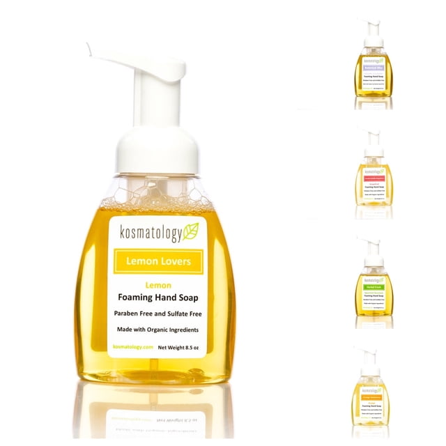 kosmatology Lemon Lovers (limón) Jabón de manos espumoso orgánico 8.5 fl oz
