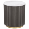 thumbnail image 3 of Coaster Jason 2-piece Round White Marble Top Coffee Table Set in Charcoal, 3 of 6