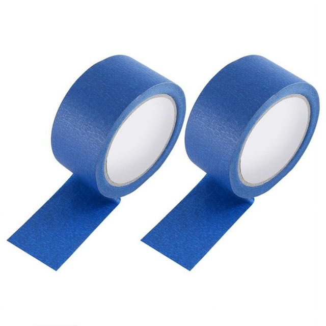 2 cintas de pintor azules de 2 pulgadas de ancho, cinta de enmascarar extraíble, para decoración del hogar, impresora 3D, caligrafía y pintura