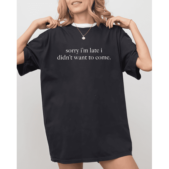 Letter Graphic Casual woman's text-printed Tee T-shirt, cotton, Comfortable and well-fitting black S-5XL
