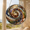 thumbnail image 4 of Rainbow Stained Glass Suncatcher, Spiral Window Hanging Decor with Metal Frame for Home, Art Lovers Gift for Christmas and Birthday, 4 of 5