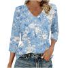 thumbnail image 7 of Gamivast Women's Blouses & Button-Down Shirts Floral Print V-Neck 3/4 Sleeve Tops Boho Tops Loose Fit Spring Tunic Tops for Women Casual, 7 of 7