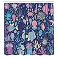 thumbnail image 3 of Ambesonne Aqua Jellyfish Shower Curtain, Assorted Underwater, 69"Wx84"L, Night Blue and Multicolor, 3 of 5