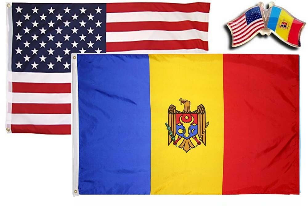 Wholesale Combo USA & France Country 2x3 2'x3' Flag & Friendship Lapel Pin 