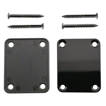 Seismic Audio Black Replacement 4 Bolt Neck Plate for Fender Strat, Tele and Electric Guitars -