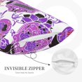 thumbnail image 4 of LNWH Rectangle Pillow Cover, Gothic Purple Skeleton Skull Cushion Covers Pillowcase for Couch Bedroom Sofa, 16"x24", 4 of 7