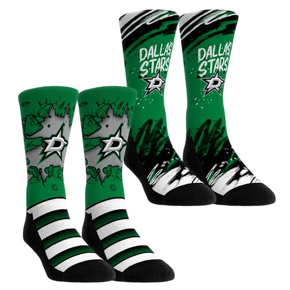 Unisex-Rock Em Socks  Dallas Stars Ice Breaker Two-Pack Crew Socks Set
