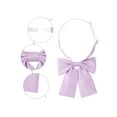 thumbnail image 3 of Corbatas de moño metálicas brillantes para mujeres, color sólido, con extremo cuadrado, preatadas para uniforme, lavanda, talla única, 3 of 5