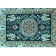 thumbnail image 1 of Ahgly Company Indoor Rectangle Medallion Light Blue Traditional Area Rugs, 3' x 5', 1 of 4