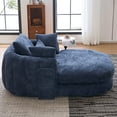 thumbnail image 3 of Oversized Chaise Lounge Chair Indoor, Deep Seat Chenille Sleeping Couch, Cloudlike Reading Chair for Living Room, Bedroom, Reading Room, 3 of 5