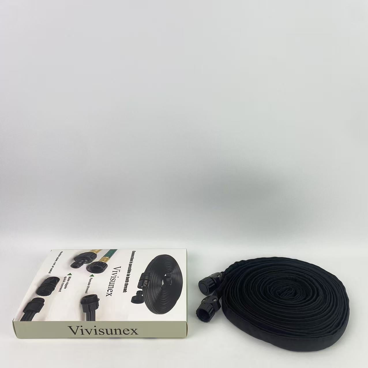 Vivisunex Flexible pipes, not of metal,Flat Soaker Hose for Garden Bed,25 50 75ft 50ft*2 1/2" Linkable Consistent Drip Irrigation Hose (50FT)