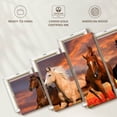 thumbnail image 6 of Elephant Stock Mustang Horses Wall Art - Horizontal Multi Panel Canvas - Living Room Wall Decor - Animal Multi Panel - Red And Orange Decor - 74" x 34", 6 of 8