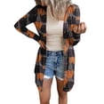 thumbnail image 1 of Paño frontal abierto para mujer Halloween ligero suave manga larga suéter abierto frontal superior abrigo casual para fiesta de Halloween de otoño gris XL, 1 of 5